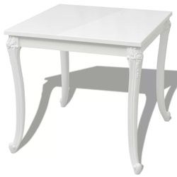 vidaXL Spisebord 80x80x76 cm Høyglans Hvit