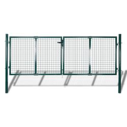 vidaXL Staketgrind stål 300x100 cm grön