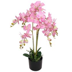vidaXL Kunstig orkidè med potte 75 cm rosa