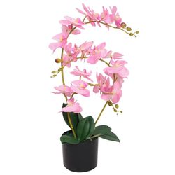 vidaXL Kunstig orkidè med potte 65 cm rosa