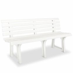 vidaXL Hagebenk 145,5 cm plast hvit