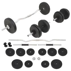 vidaXL Vektstang- og manualsett 30 kg