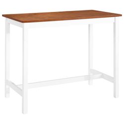 vidaXL Barbord massivt trä 108x60x91 cm