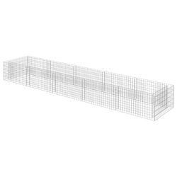 vidaXL Planteringsgabion upphöjd galvaniserat stål 450x90x50 cm
