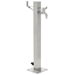 vidaXL Vattenpost för trädgården 65 cm rostfritt stål fyrkantig