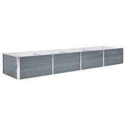 vidaXL Høybed galvanisert stål 320x80x45 cm grå