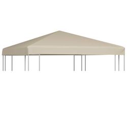 vidaXL Toppduk til paviljong 310 g/m² 3x3 m beige