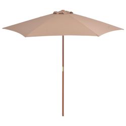 vidaXL Parasoll med trestang 270 cm gråbrun