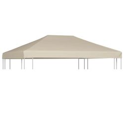 vidaXL Toppduk til paviljong 310 g/m² 4x3 m beige