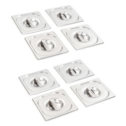 vidaXL Pannelokk 8 stk GN 1/6 rustfritt stål