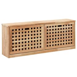 vidaXL Skobenk 94x20x38 cm heltre valnøtt