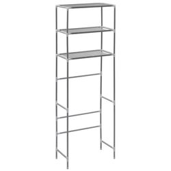 vidaXL Toaletthylla med 3 hyllplan silver 53x28x169 cm