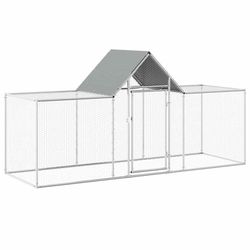 vidaXL Hönsbur 3x1x1,5 m galvaniserat stål