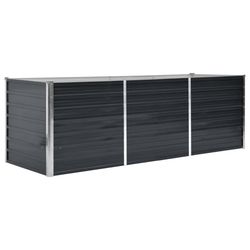 vidaXL hævet plantekasse 240x80x77 cm galvaniseret stål antracitgrå