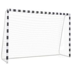 vidaXL Fotballmål 300x200x90 cm metall svart og hvit