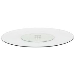 vidaXL Roterende serveringsbrett gjennomsiktig 60 cm herdet glass