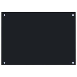 vidaXL Kjøkkenplate svart 70x50 cm herdet glass
