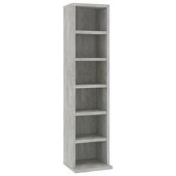 vidaXL CD-skap betonggrå 21x20x88 cm konstruert tre