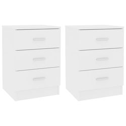 vidaXL Nattbord 2 stk hvit 38x35x56 cm sponplate