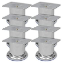 vidaXL Runda soffben 8 st krom 60 mm