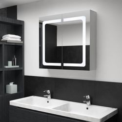 vidaXL LED-speilskap til bad 80x12,2x68 cm