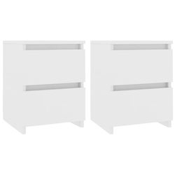 vidaXL Nattbord 2 stk hvit 30x30x40 cm sponplate