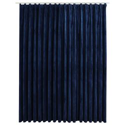 vidaXL Mörkläggningsgardin med krokar sammet mörkblå 290x245 cm