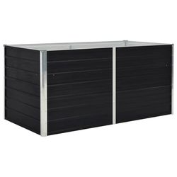 vidaXL hævet blomsterbed 160 x 80 x 45 cm galvaniseret stål antracit