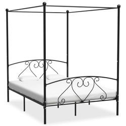 vidaXL sengestel til himmelseng 140 x 200 cm metal sort change1