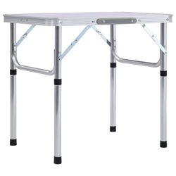 vidaXL Hopfällbart campingbord vit aluminium 60x45 cm