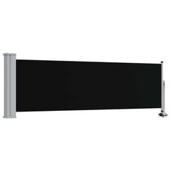 vidaXL Infällbar sidomarkis 80x300 cm svart