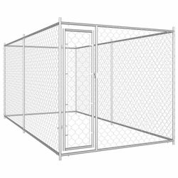 vidaXL Hundgård för utomhusbruk 382x192x185 cm