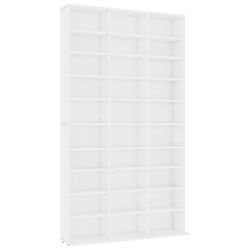 vidaXL CD-hylle hvit 102x23x177,5 cm konstruert tre