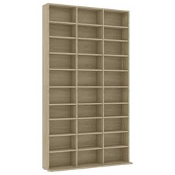 vidaXL CD-hylle sonoma eik 102x23x177,5 cm konstruert tre
