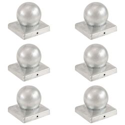 vidaXL Stolphattar klot 6 st galvaniserad metall 101x101 mm