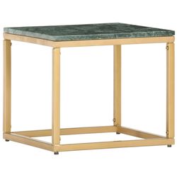 vidaXL sofabord 40x40x35 cm ægte sten med marmortekstur grøn