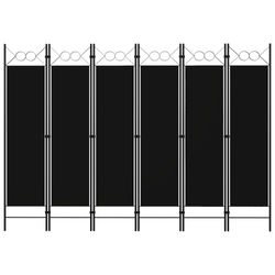 vidaXL Rumsavdelare 6 paneler svart 240x180 cm