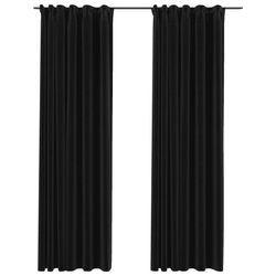 vidaXL Mörkläggningsgardiner med krokar 2 st antracit 140x225 cm