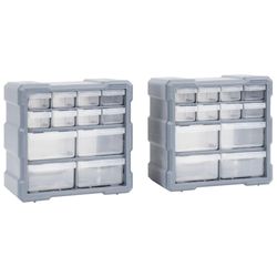 vidaXL Sortimentskåp med 12 lådor 2 st 26,5x16x26 cm