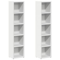 vidaXL CD-hyllor 2 st vit 21x16x93,5 cm konstruerat trä