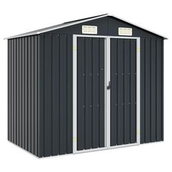 vidaXL Trädgårdsskjul antracit 205x129x183 cm galvaniserat stål