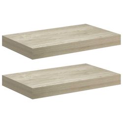 vidaXL Svävande vägghyllor 2 st ek 40x23x3,8 cm MDF