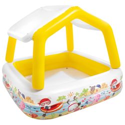 INTEX Uppblåsbar pool med solskydd 157x157x122 cm