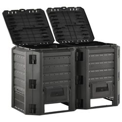 vidaXL Kompostlåda svart 800 L