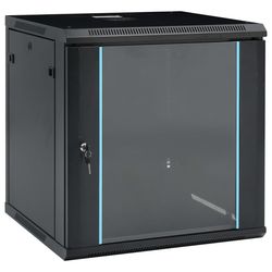 vidaXL 12U Nätverksskåp väggmonterat 19" IP20 600x600x640 mm