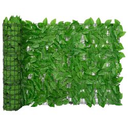vidaXL Balkongskjerm med grønne blader 400x75 cm