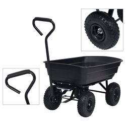 vidaXL Trädgårdsvagn tippbar 300 kg 75L svart