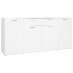 vidaXL Skänk vit 160x36x75 cm spånskiva