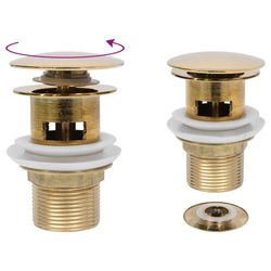 vidaXL Skyveavløp med overløpsfunksjon gull 6,4x6,4x9,1 cm
