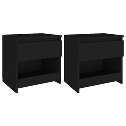 vidaXL Nattbord 2 stk svart 40x30x39 cm konstruert tre